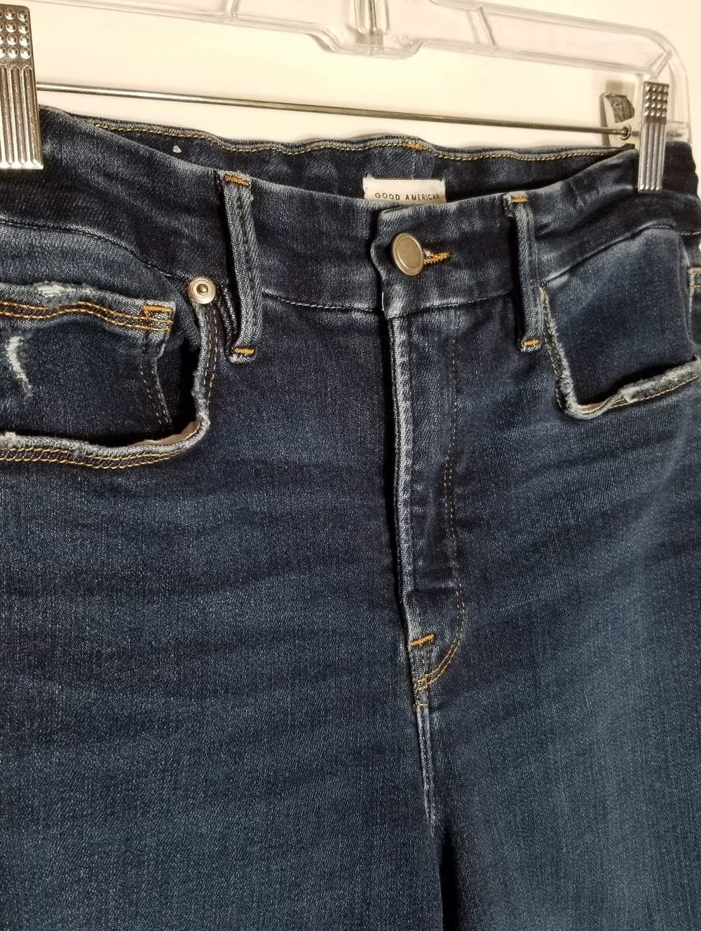 Good American Jeans Women’s 8/29 Good Legs Straight Fray Hem Distressed - Picture 2 of 10